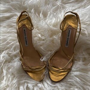 Manolo Blahnik Radiant Gold Heels
